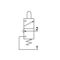 Microventil 3/2 NC - 304 MV UL prindere panou , push-in tub Ø4 , cu tija