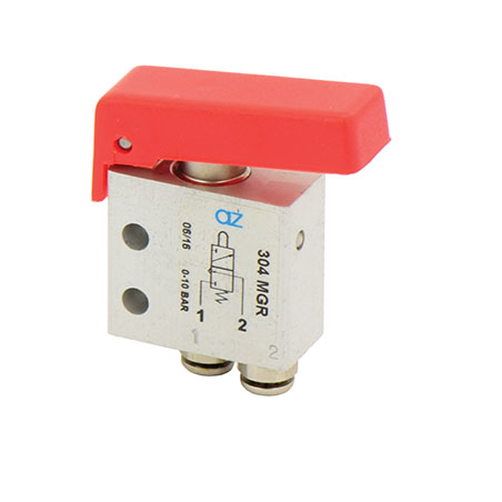 Microventil 3/2 NC - 304 MGR push-in tub  Ø4 cu parghie rosie