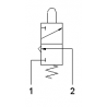 Microventil 3/2 NC - 304 MGG push-in tub  Ø4 cu parghie galbena