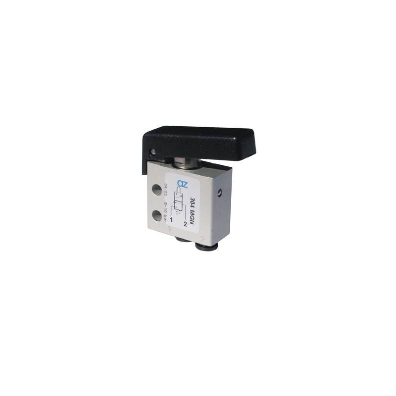 Microventil 3/2 NC - 304 MGN push-in tub Ø4 cu parghie neagra