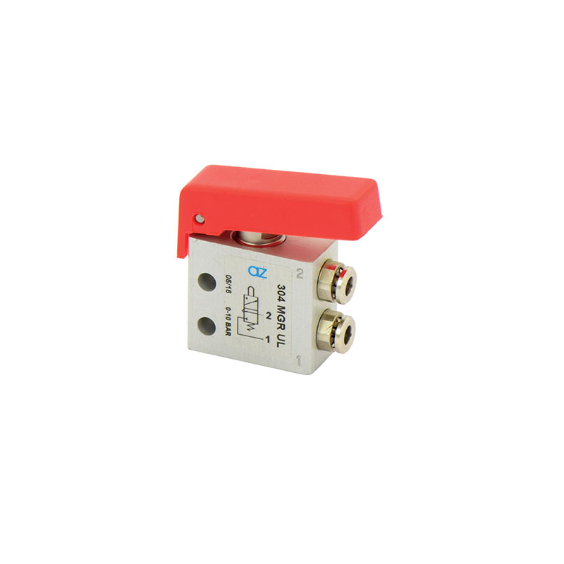 Microventil 3/2 NC - 304 MGR UL push-in tub Ø4 cu parghie rosie