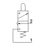 Microventil 3/2 NC - 304 MGR UL push-in tub Ø4 cu parghie rosie
