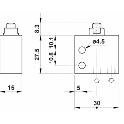 Microventil 3/2 NC - 305 MA filet M5 cu tija