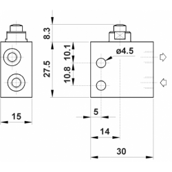 Microventil 3/2 NC - 305 MA UL filet M5 cu tija