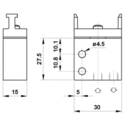 Microventil 3/2 NC - 305 MB filet M5