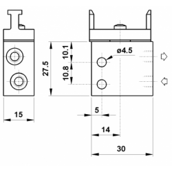 Microventil 3/2 NC - 305 MB UL filet M5