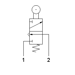 Microventil 3/2 NC - 305 MR cu levier rola filet M5