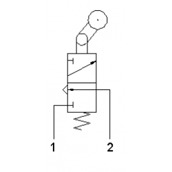 Microventil 3/2 NC - 305 MS cu levier unidirectional , filet M5