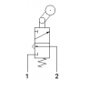 Microventil 3/2 NC - 305 MS cu levier unidirectional , filet M5