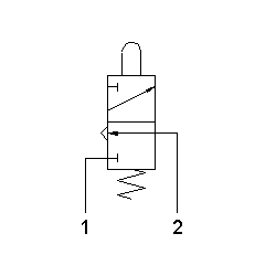 Microventil 3/2 NC - 305 MV cu prindere panou , filet M5 , cu tija