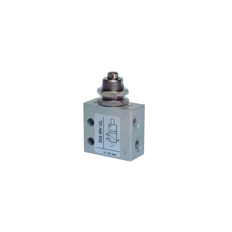 Microventil 3/2 NC - 305 MV UL cu prindere panou , filet M5 , cu tija