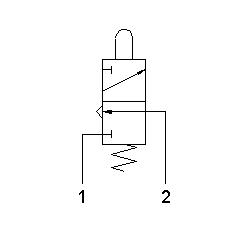 Microventil 3/2 NC - 305 MGR filet M5 cu parghie rosie
