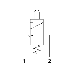 Microventil 3/2 NC - 305 MGG filet M5 cu parghie galbena
