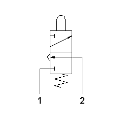 Microventil 3/2 NC - 305 MGV filet M5 cu parghie verde