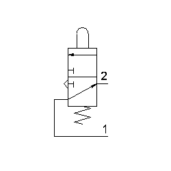 Microventil 3/2 NO - 314 MA UL push-in tub Ø4 cu tija
