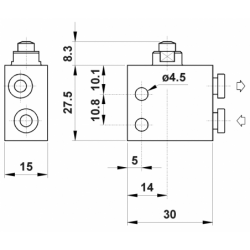 Microventil 3/2 NO - 314 MA UL push-in tub Ø4 cu tija