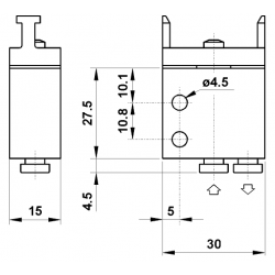 Microventil 3/2 NO - 314 MB push-in tub Ø4
