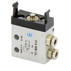 Microventil 3/2 NO - 314 MB UL push-in tub Ø4