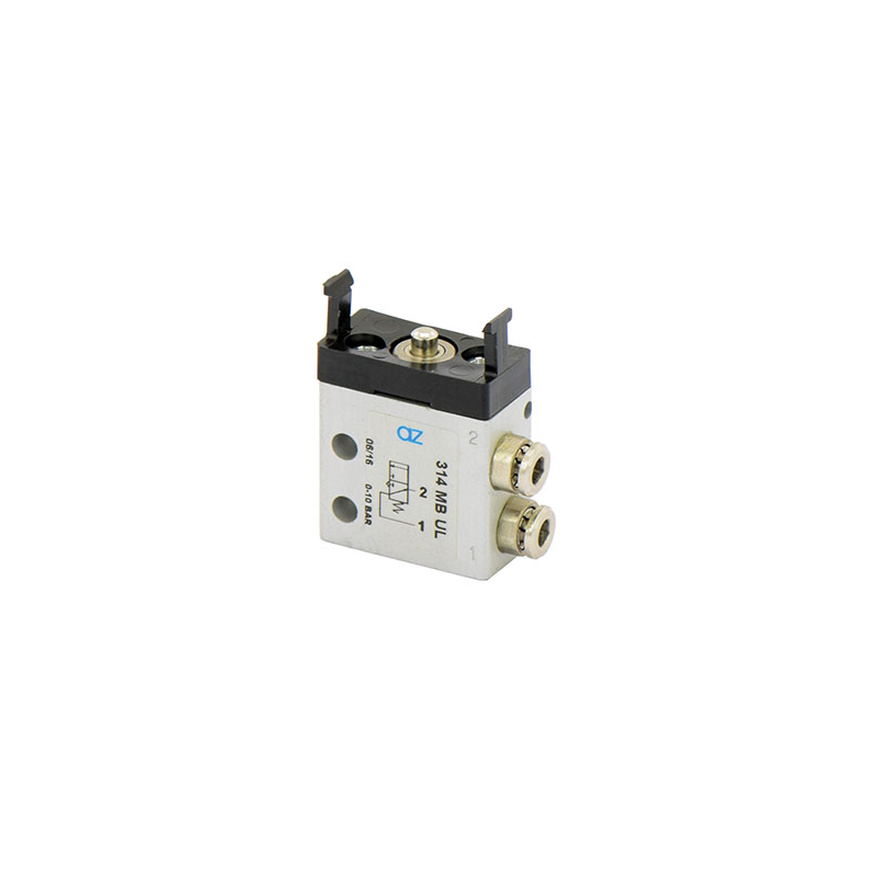 Microventil 3/2 NO - 314 MB UL push-in tub Ø4