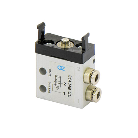 Microventil 3/2 NO - 314 MB UL push-in tub Ø4