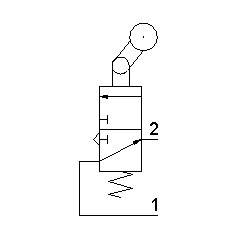 Microventil 3/2 NO - 314 MS UL cu levier unidirectional , push-in tub Ø4