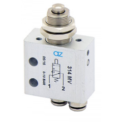 Microventil 3/2 NO - 314 MV cu prindere panou push-in tub Ø4 , cu tija