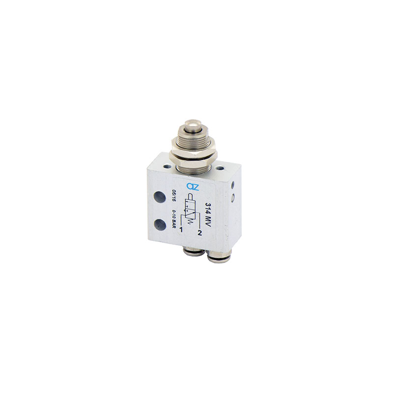 Microventil 3/2 NO - 314 MV cu prindere panou push-in tub Ø4 , cu tija