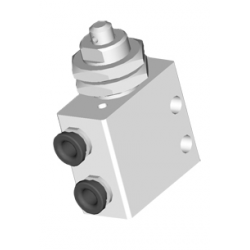Microventil 3/2 NO - 314 MV UL cu prindere panou push-in tub Ø4 , cu tija