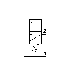 Microventil 3/2 NO - 314 MV UL cu prindere panou push-in tub Ø4 , cu tija