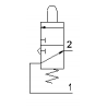 Microventil 3/2 NO - 314 MV UL cu prindere panou push-in tub Ø4 , cu tija