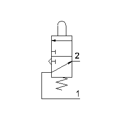 Microventil 3/2 NO - 314 MGR UL  push-in tub Ø4 cu parghie rosie