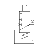 Microventil 3/2 NO - 314 MGR UL  push-in tub Ø4 cu parghie rosie