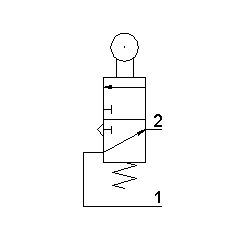Microventil 3/2 NO - 315 MR UL cu levier rola , filet M5