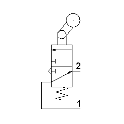 Microventil 3/2 NO - 315 MS UL cu levier unidirectional , filet M5