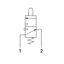 Microventil 3/2 NO - 315 MV cu prindere panou filet M5 , cu tija