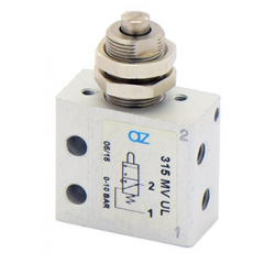 Microventil 3/2 NO - 315 MV UL cu prindere panou filet M5 , cu tija