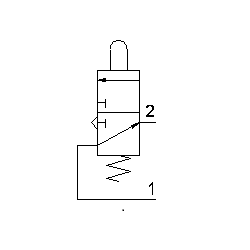 Microventil 3/2 NO - 315 MV UL cu prindere panou filet M5 , cu tija