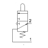Microventil 3/2 NO - 315 MV UL cu prindere panou filet M5 , cu tija