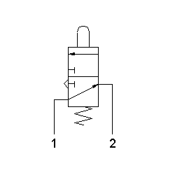 Microventil 3/2 NO - 315 MGR  filet M5 cu parghie rosie