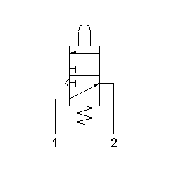 Microventil 3/2 NO - 315 MGV filet M5 cu parghie verde