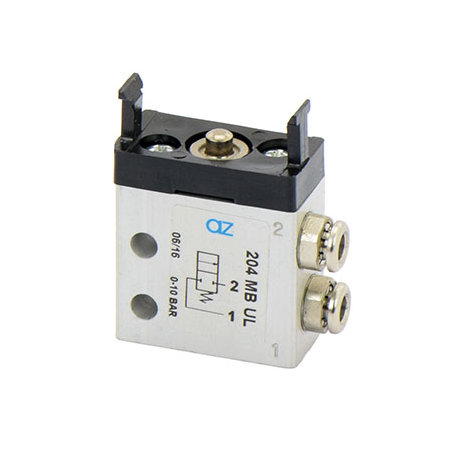 Microventil 2/2 NC - 204 MB UL push-in tub Ø4