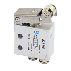 Microventil 2/2 NC - 204 MR cu levier rola , push-in tub Ø4