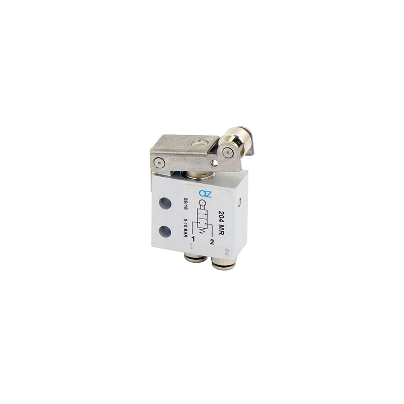 Microventil 2/2 NC - 204 MR cu levier rola , push-in tub Ø4