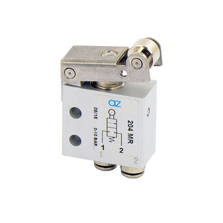 Microventil 2/2 NC - 204 MR cu levier rola , push-in tub Ø4