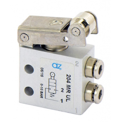 Microventil 2/2 NC - 204 MR UL cu levier rola , push-in tub Ø4