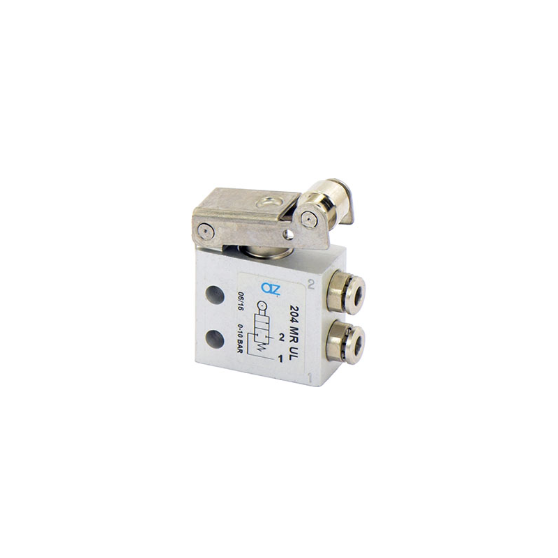 Microventil 2/2 NC - 204 MR UL cu levier rola , push-in tub Ø4