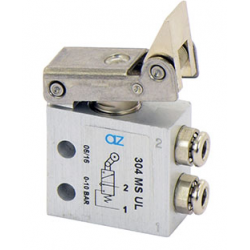 Microventil 2/2 NC - 204 MS UL cu levier unidirectional , push-in tub Ø4