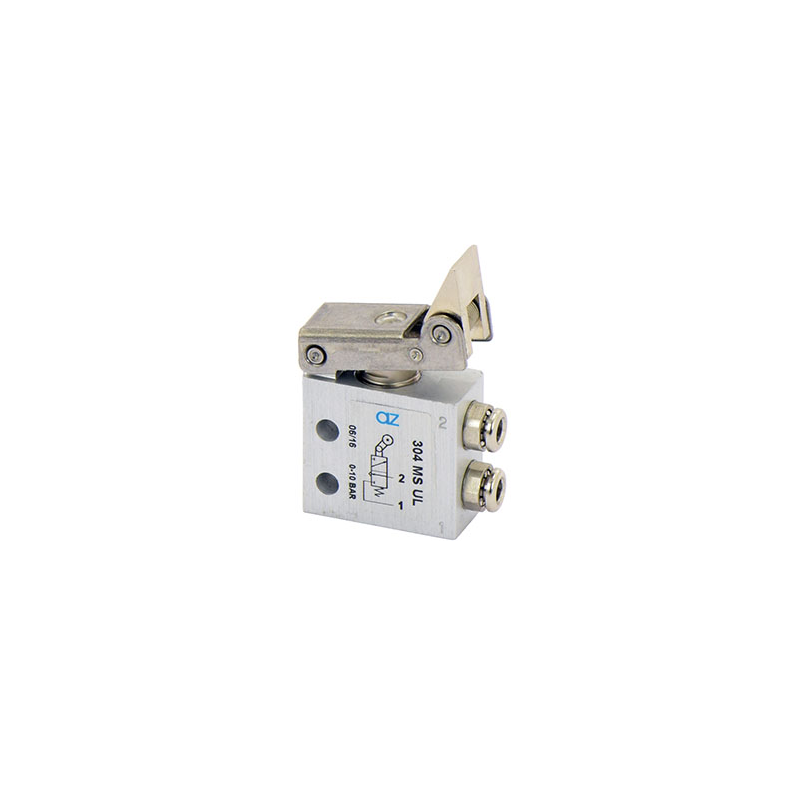 Microventil 2/2 NC - 204 MS UL cu levier unidirectional , push-in tub Ø4