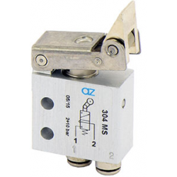 Microventil 2/2 NC - 204 MS cu levier unidirectional , push-in tub Ø4