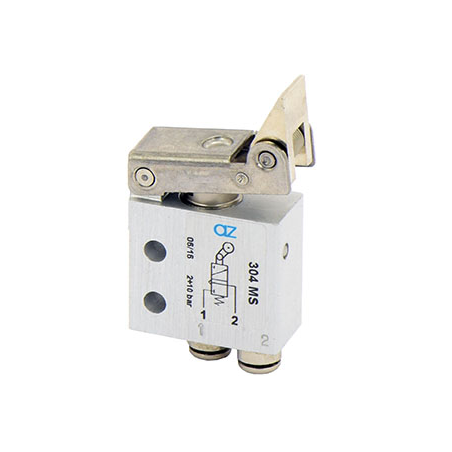 Microventil 2/2 NC - 204 MS cu levier unidirectional , push-in tub Ø4